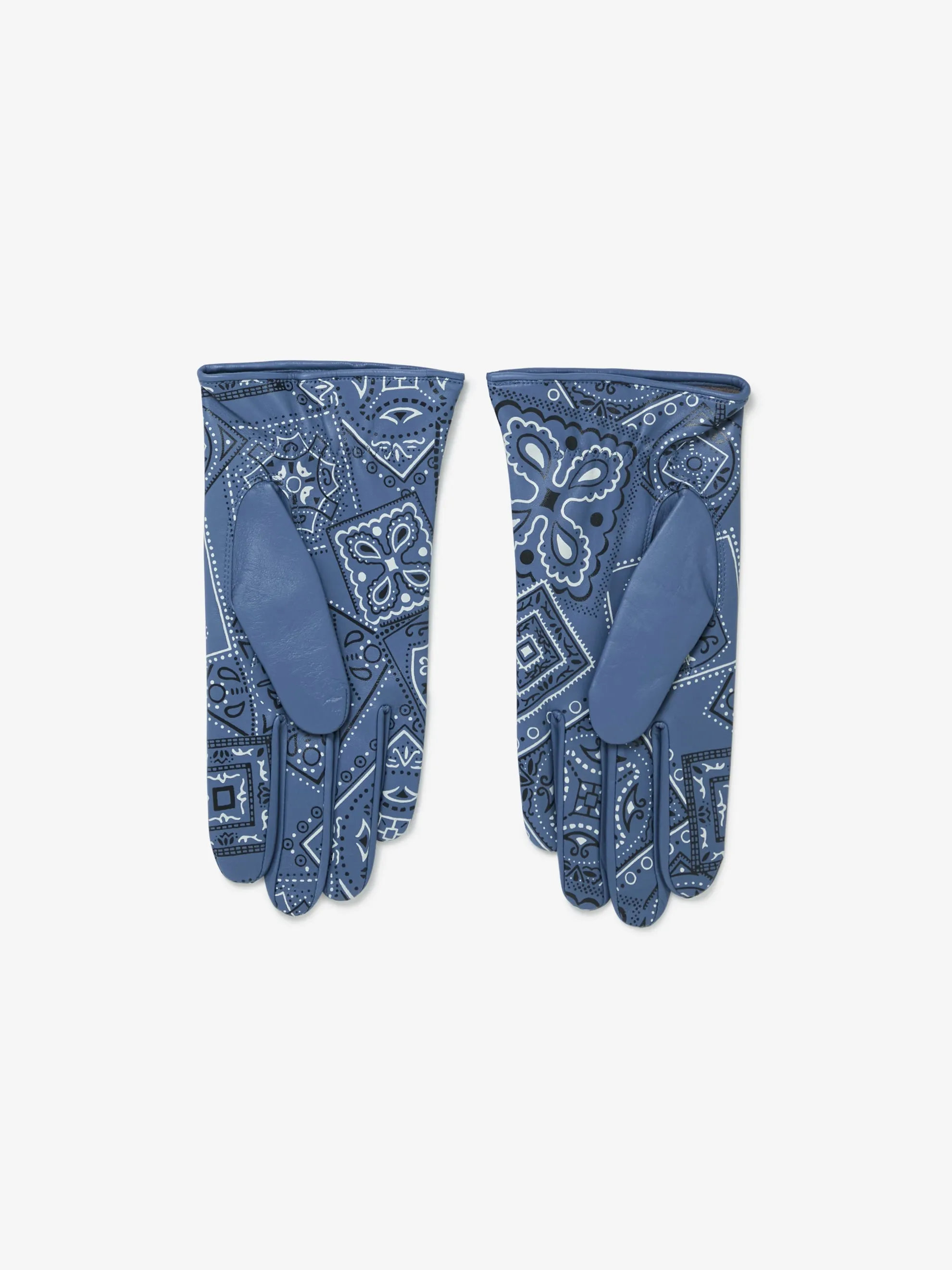 Leather COOKIE Bandana Gloves (Blue)