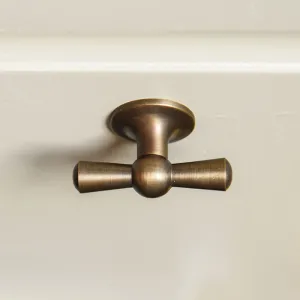 Light Antique Brass Crossed Cabinet Knob