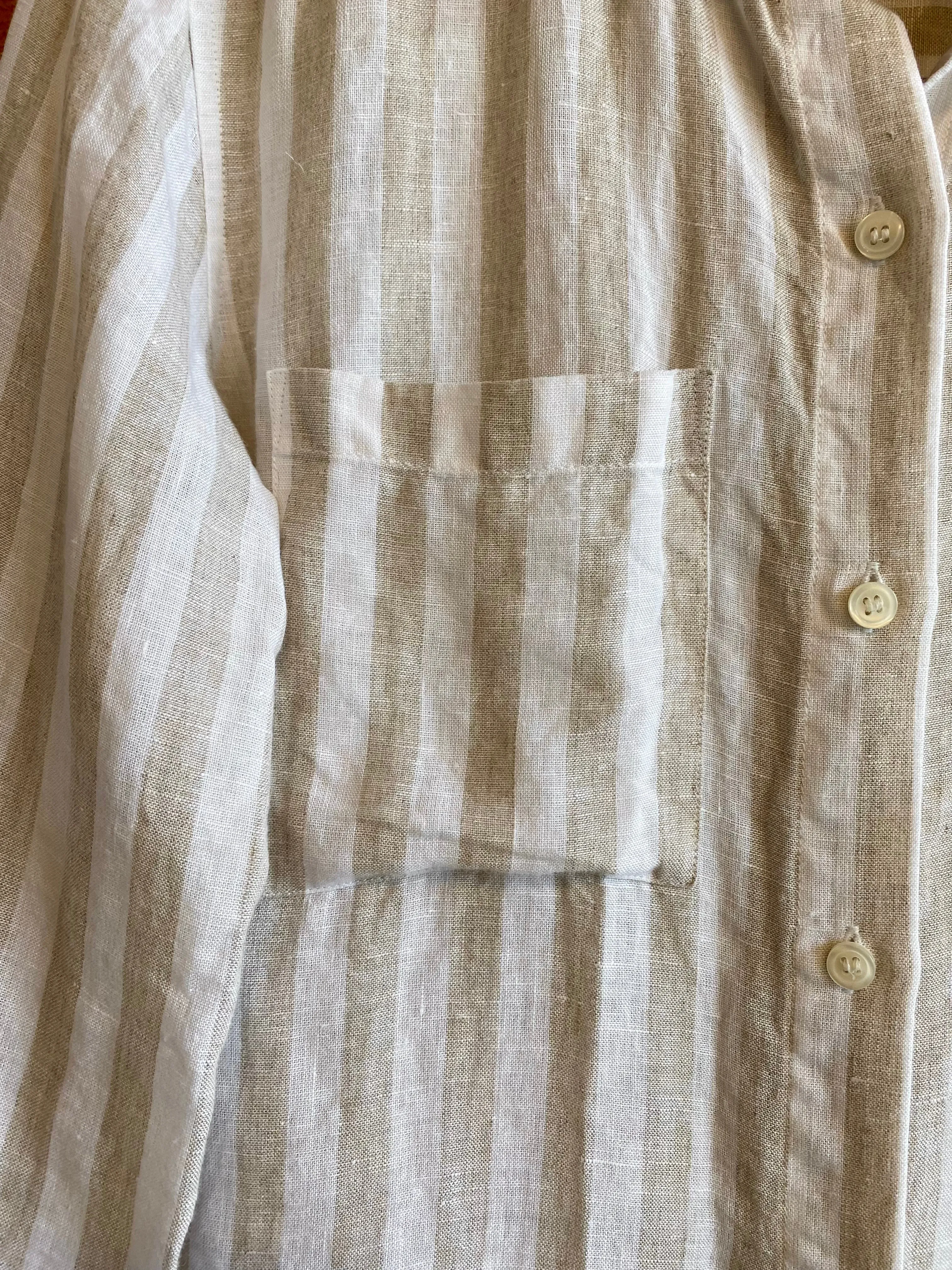 Lord & Taylor Linen Stripe Shirt