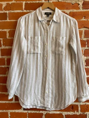 Lord & Taylor Linen Stripe Shirt
