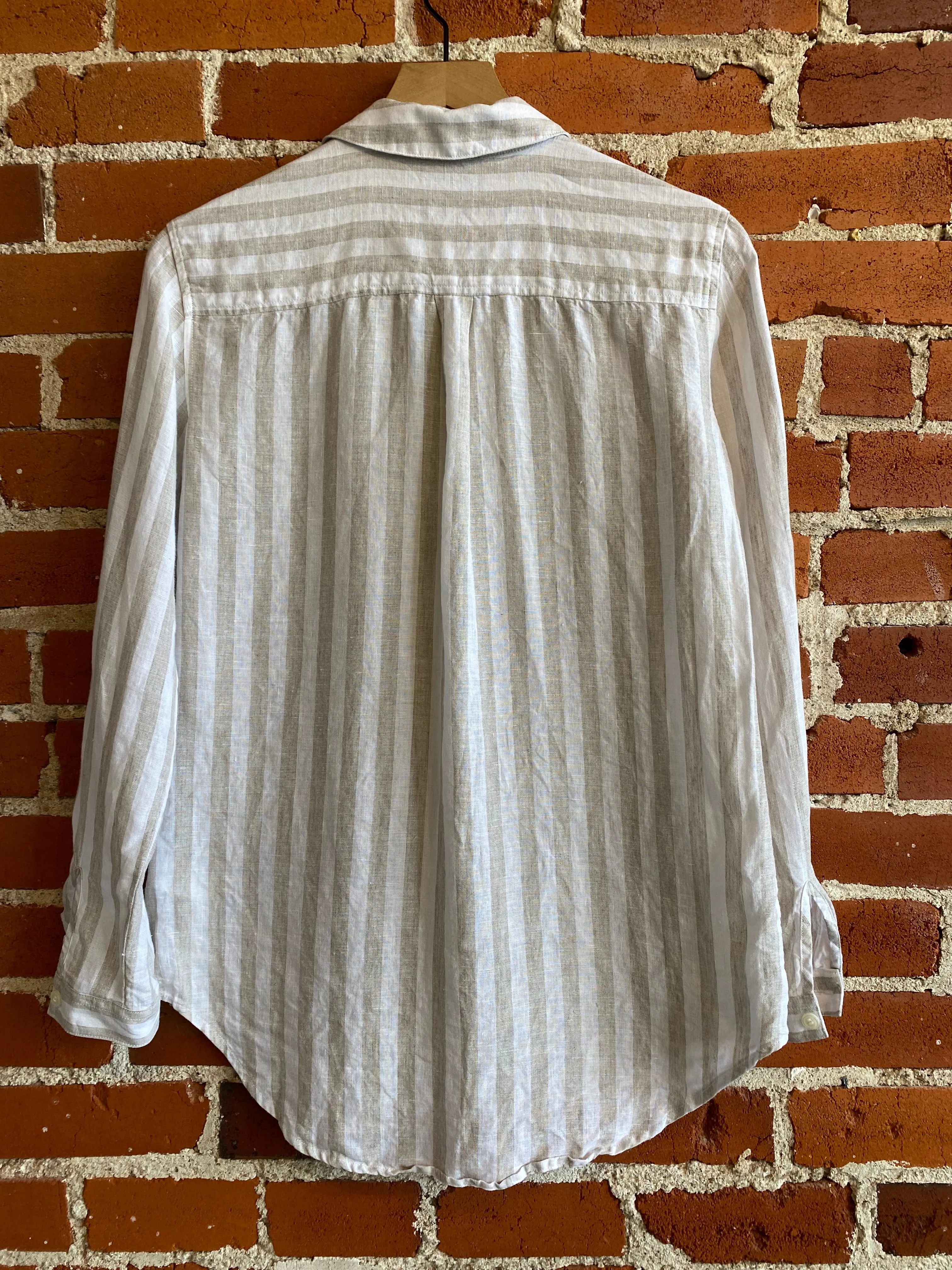 Lord & Taylor Linen Stripe Shirt