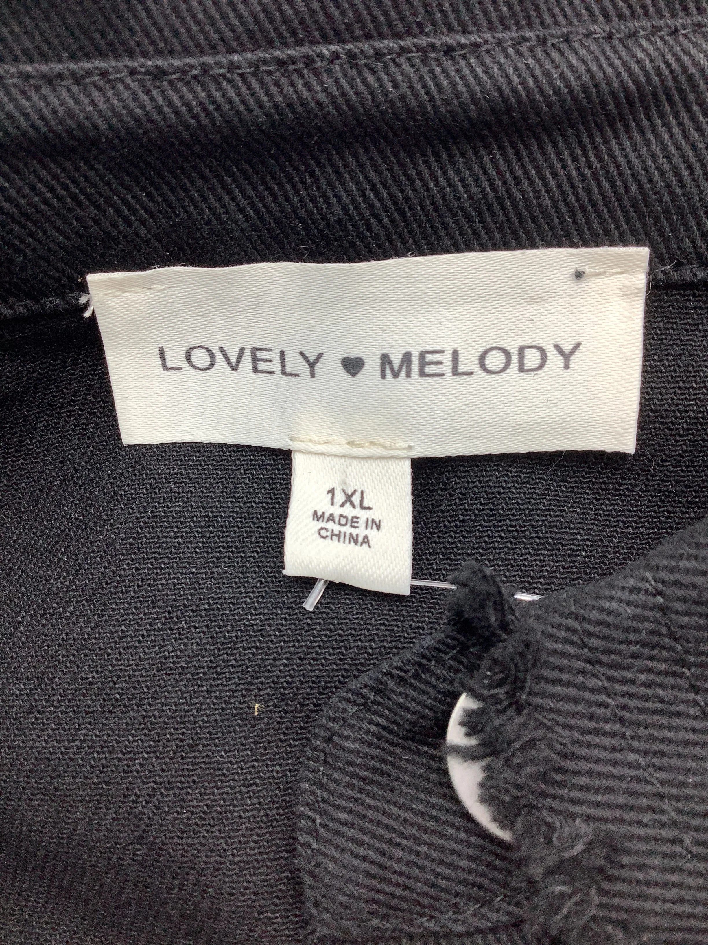 Lovely Melody Jacket Black Sequin Long Sleeve Size: 1XL