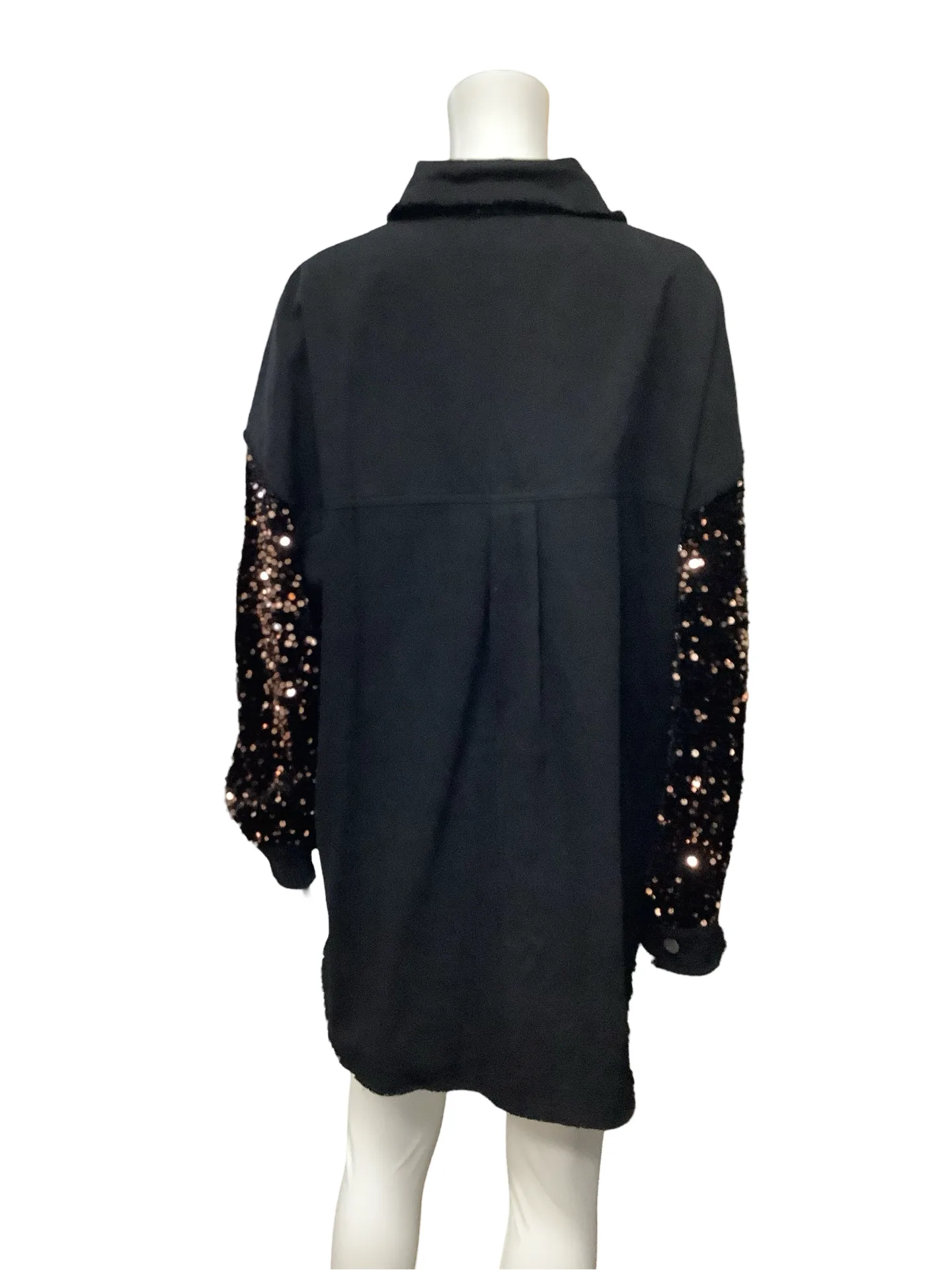 Lovely Melody Jacket Black Sequin Long Sleeve Size: 1XL