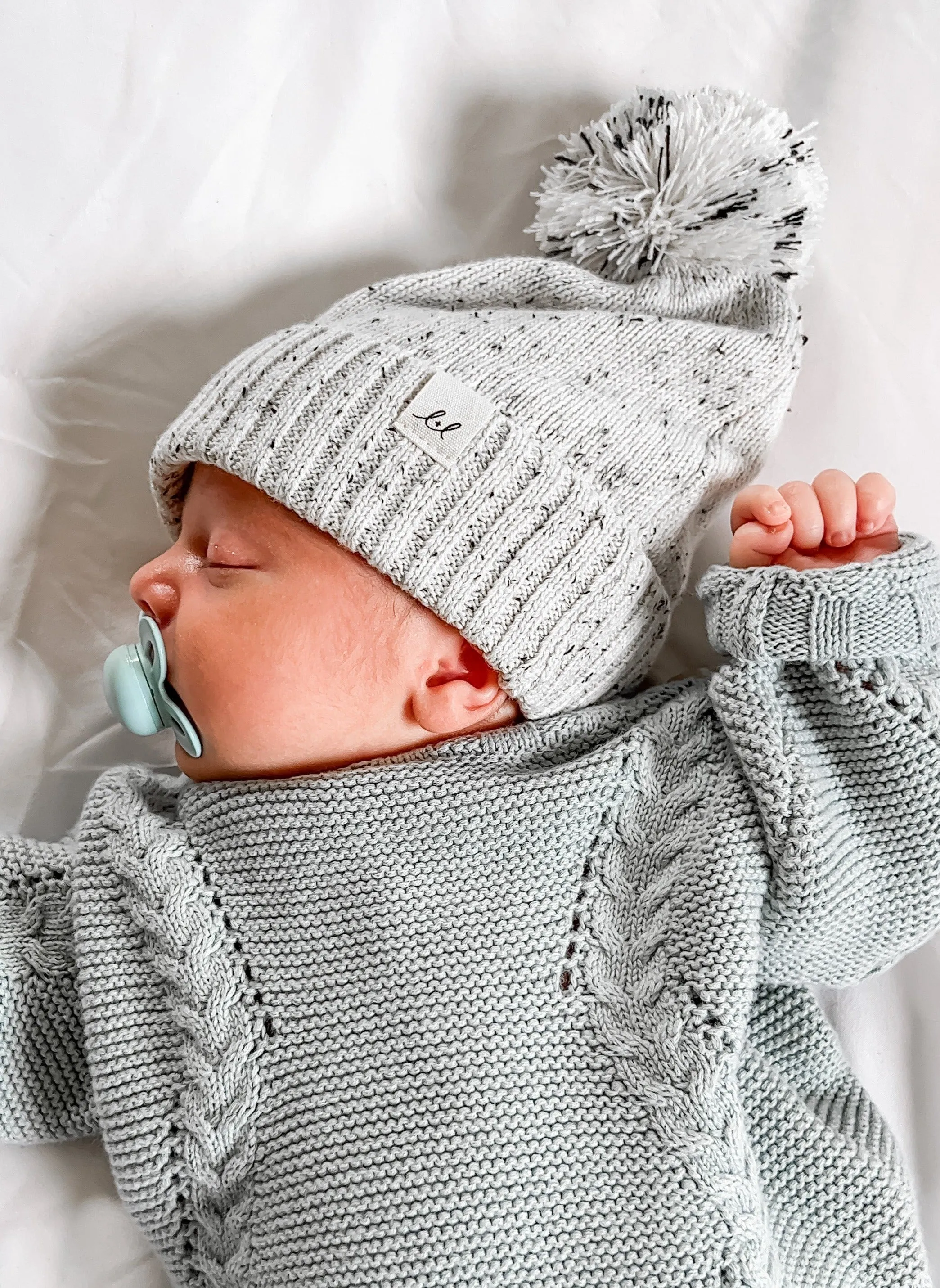 Luna   Luca Pom Beanie | Black Speckle