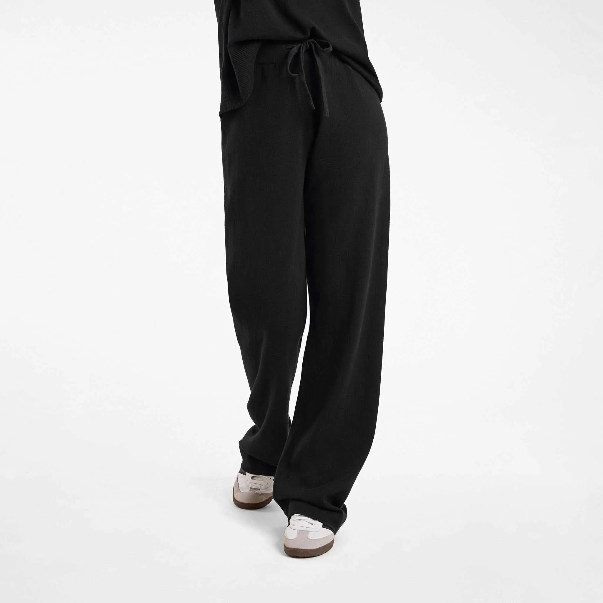 Luxe Knit Wide Leg Pant | Black