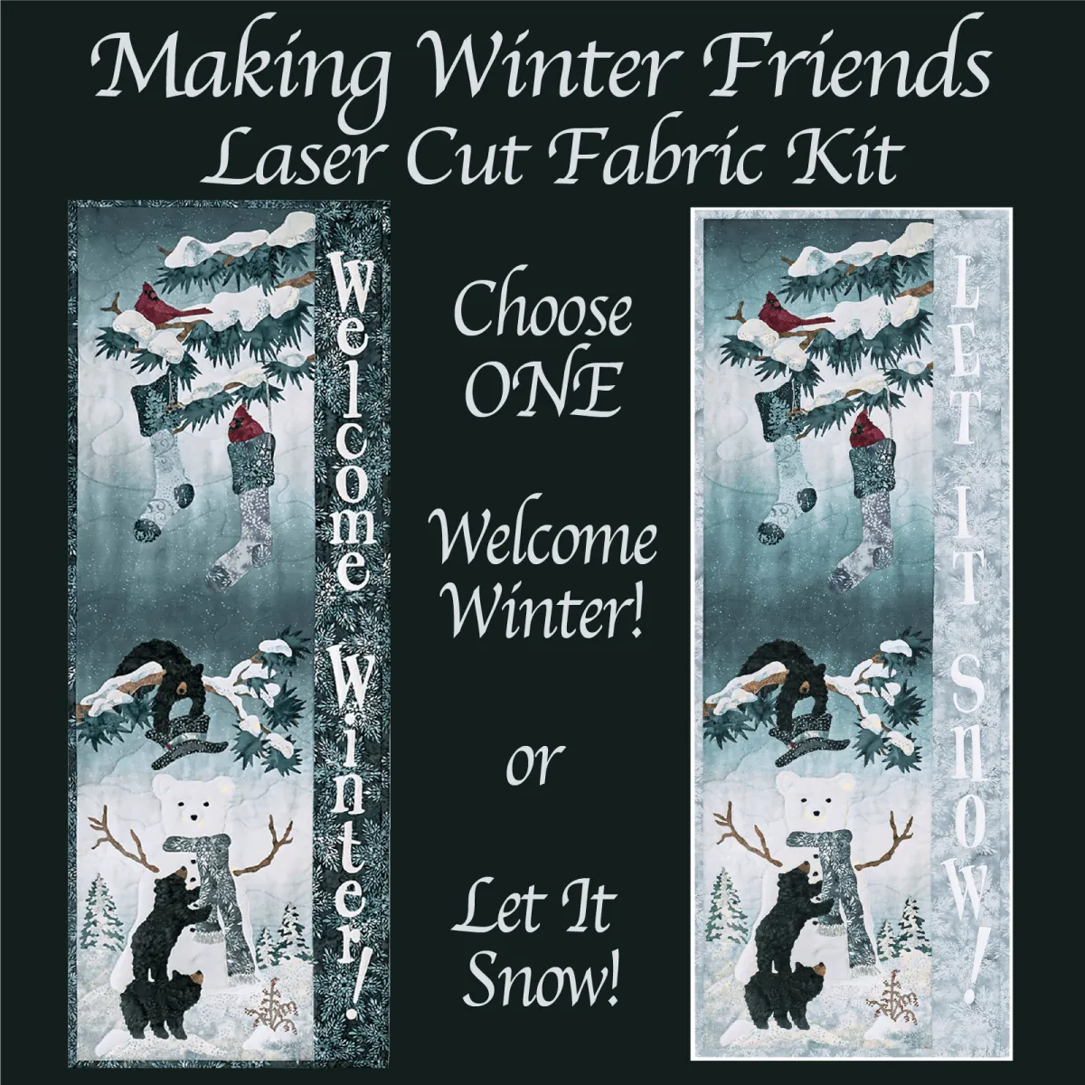 Making Winter Friends Laser Cut Fabric Kit by McKenna Ryan using Hoffman Fabrics