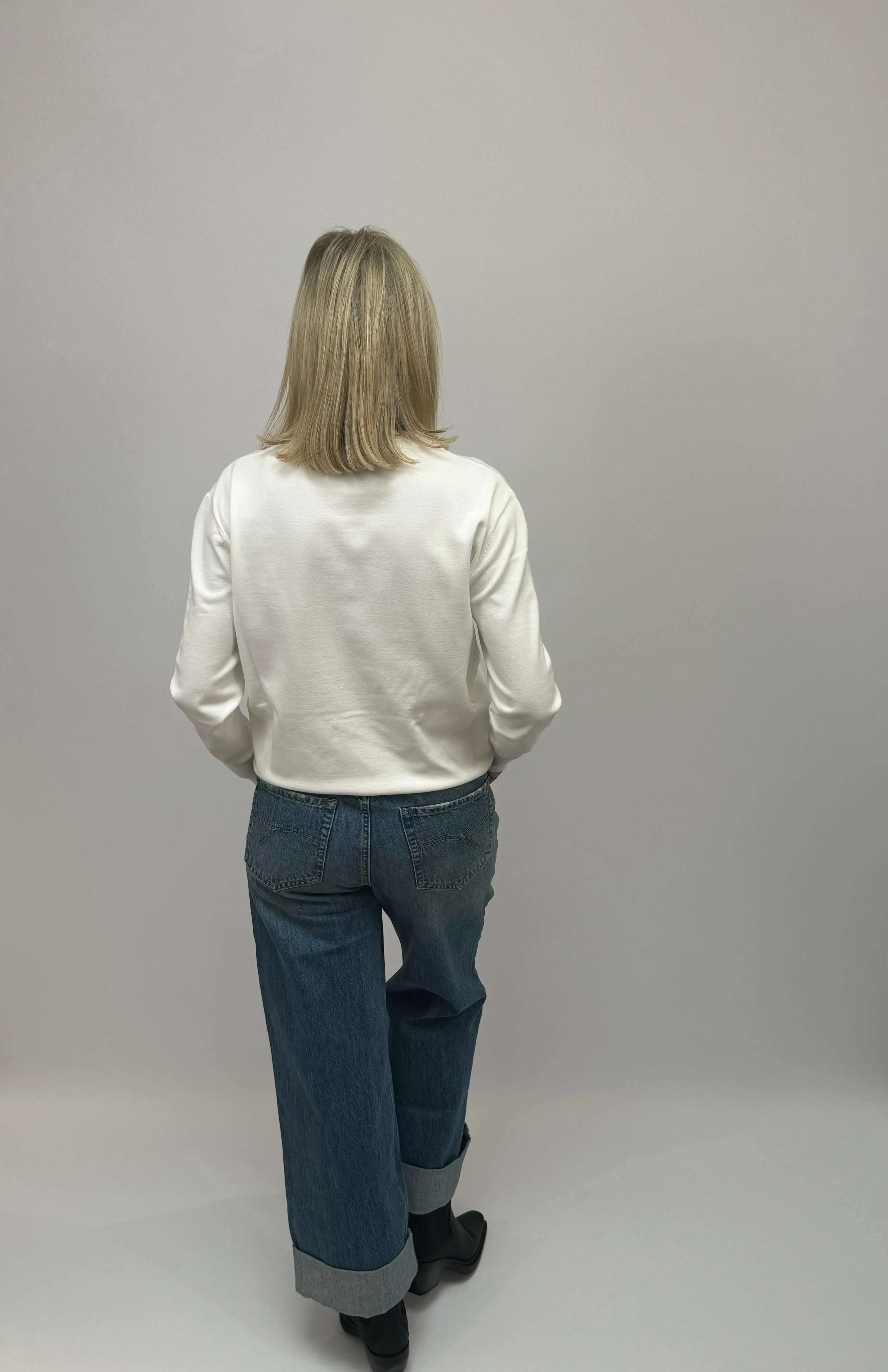MARELLA Rose Print White Sweater