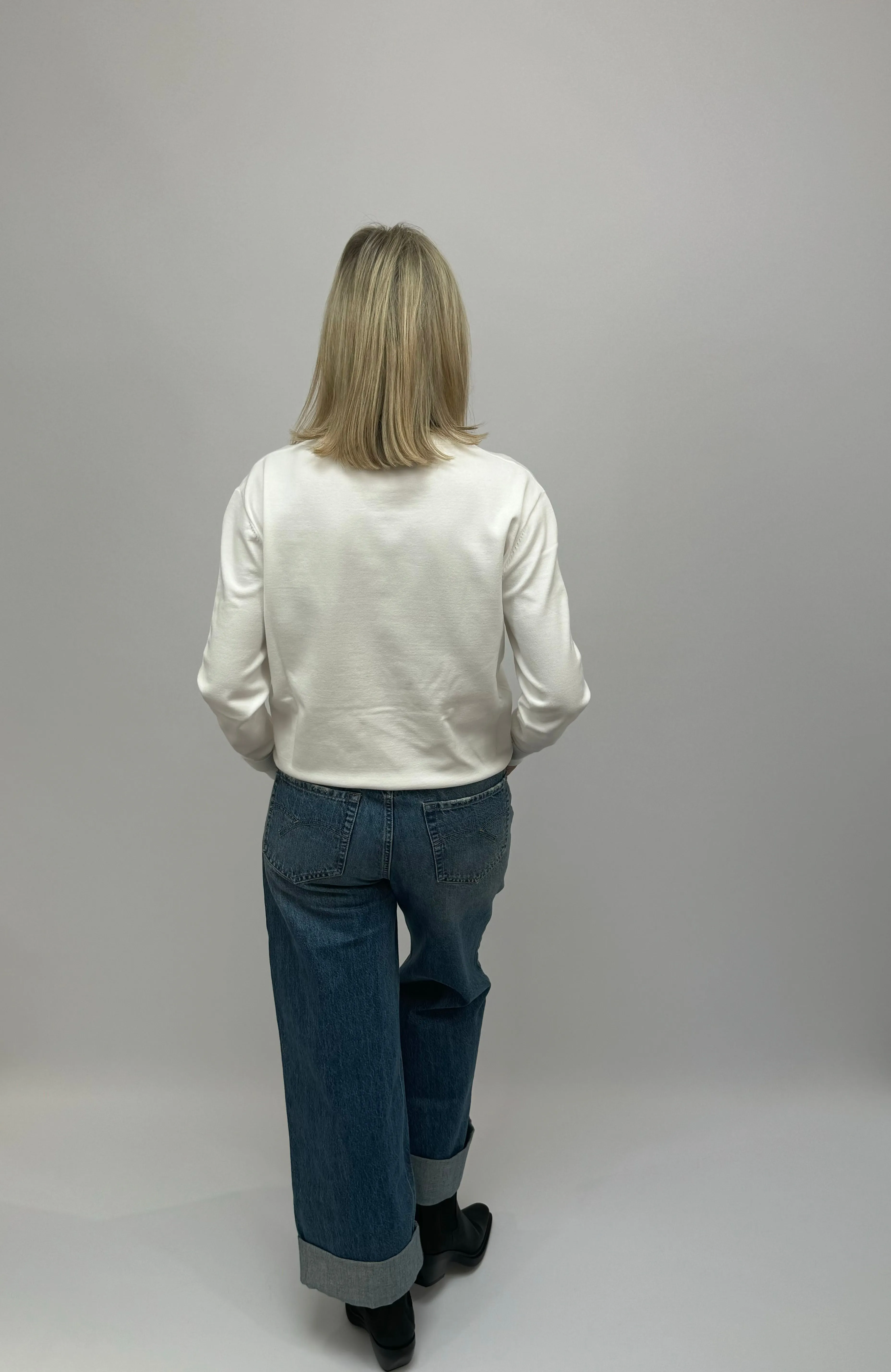 MARELLA Rose Print White Sweater