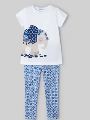 Mayoral Mini Elephant Short Sleeve T-Shirt with Leggings Set_ 3711-14