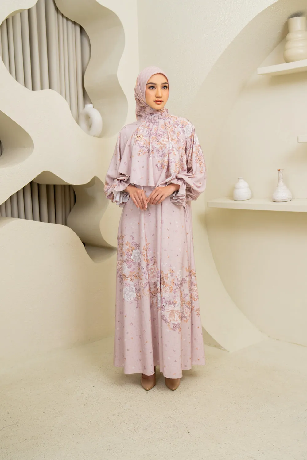 Mazaya Dress & Scarf Set Autumn Sand