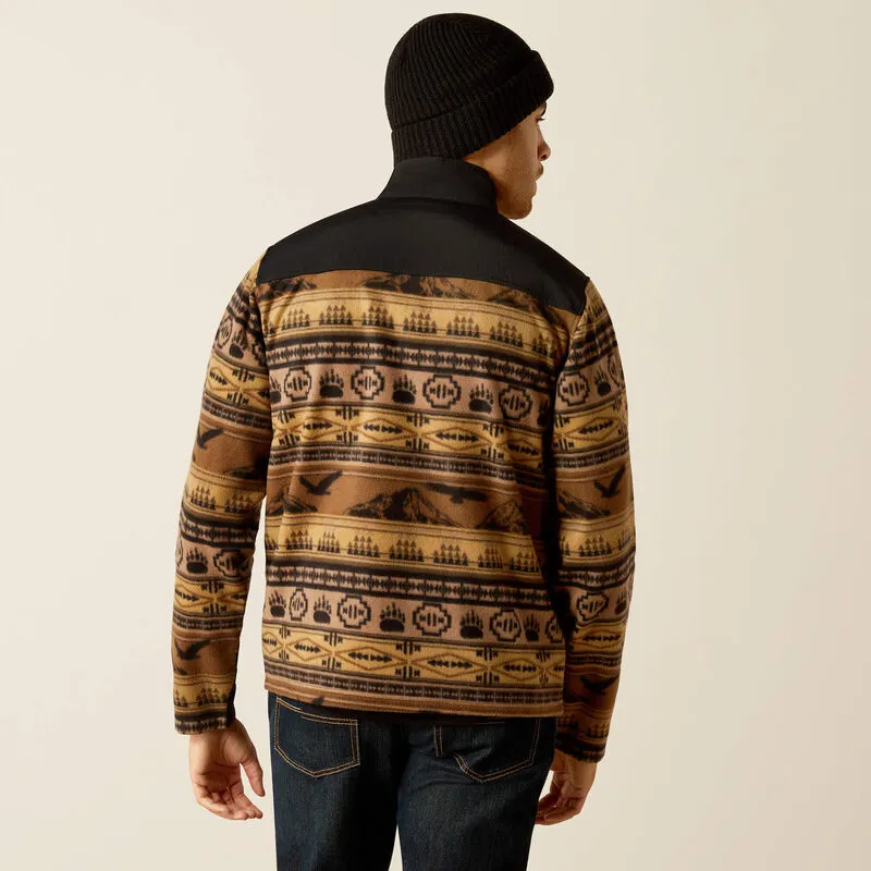 Men's Ariat Basis 2.0 1/4 Zip Sweatshirt - Brown Scenic Serape
