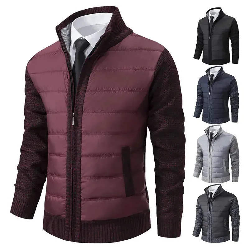 Men's Warm Zip-Up Cardigan Sweater for Fall and Winter
