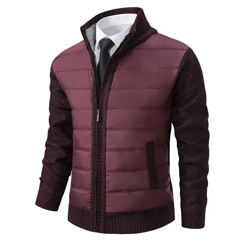 Men's Warm Zip-Up Cardigan Sweater for Fall and Winter