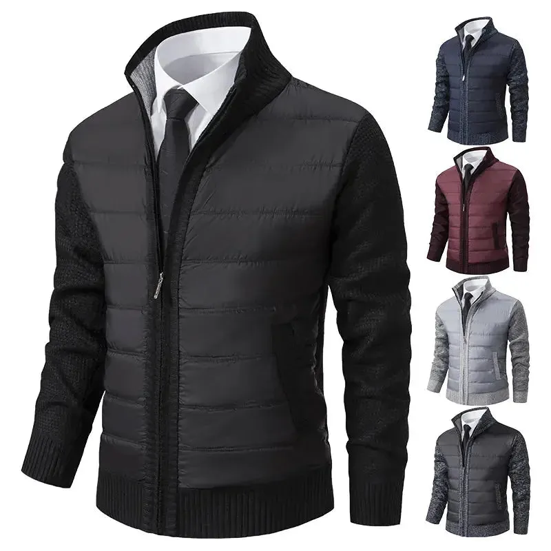 Men's Warm Zip-Up Cardigan Sweater for Fall and Winter