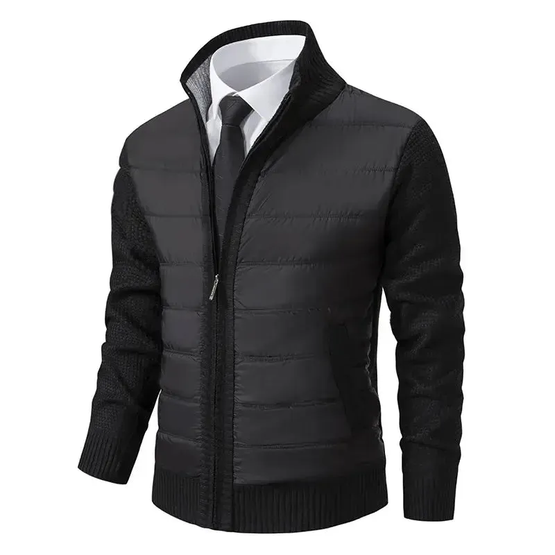 Men's Warm Zip-Up Cardigan Sweater for Fall and Winter