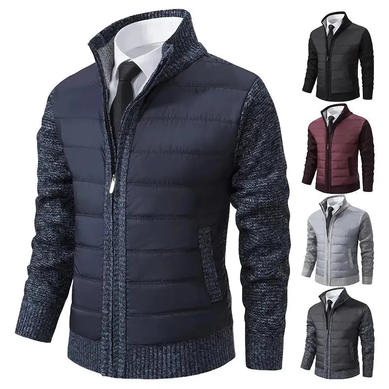 Men's Warm Zip-Up Cardigan Sweater for Fall and Winter