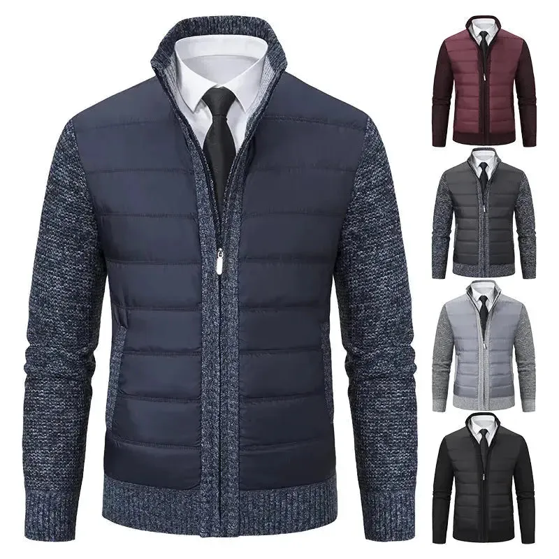 Men's Warm Zip-Up Cardigan Sweater for Fall and Winter