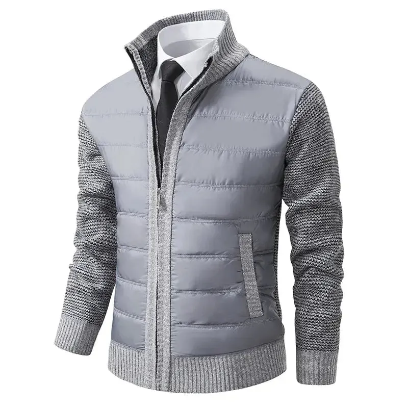 Men's Warm Zip-Up Cardigan Sweater for Fall and Winter