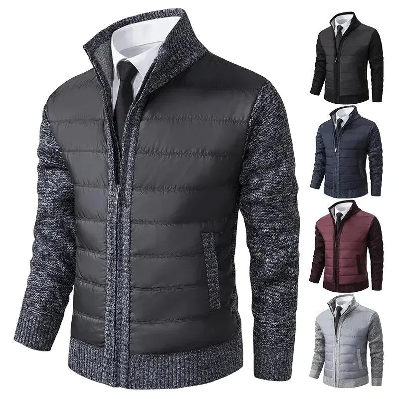 Men's Warm Zip-Up Cardigan Sweater for Fall and Winter