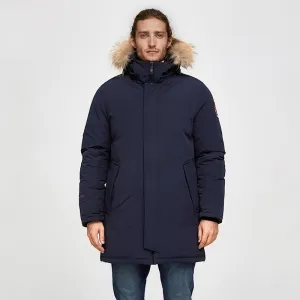 Men's Winter Casual Medium Warm Parka With Raccoon Fur