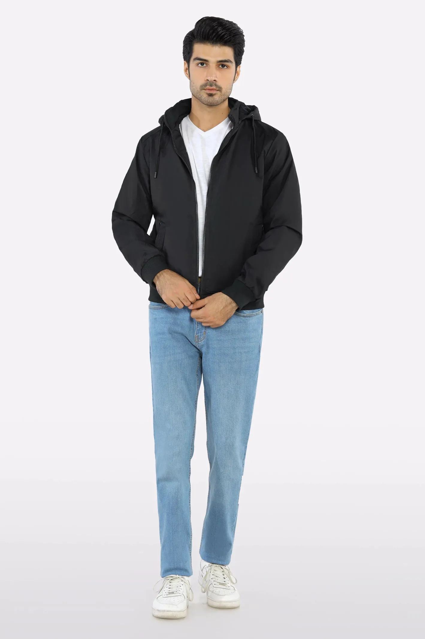 Men’s Black Detachable Hoodie
