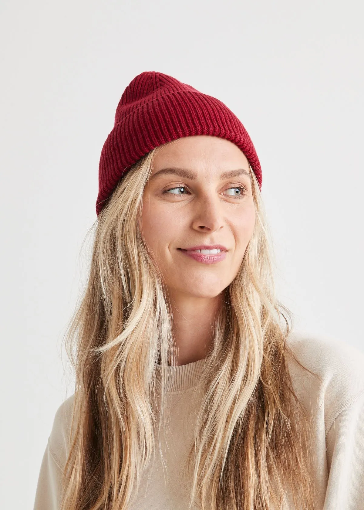 Merino Wool Beanie - Merlot