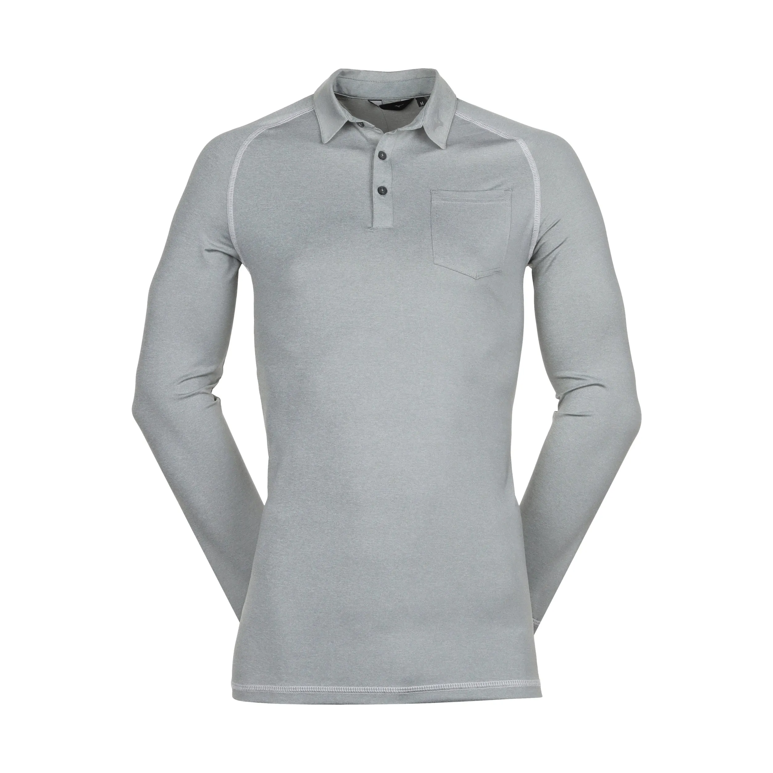 Mizuno Golf Melange Long Sleeve Polo Shirt