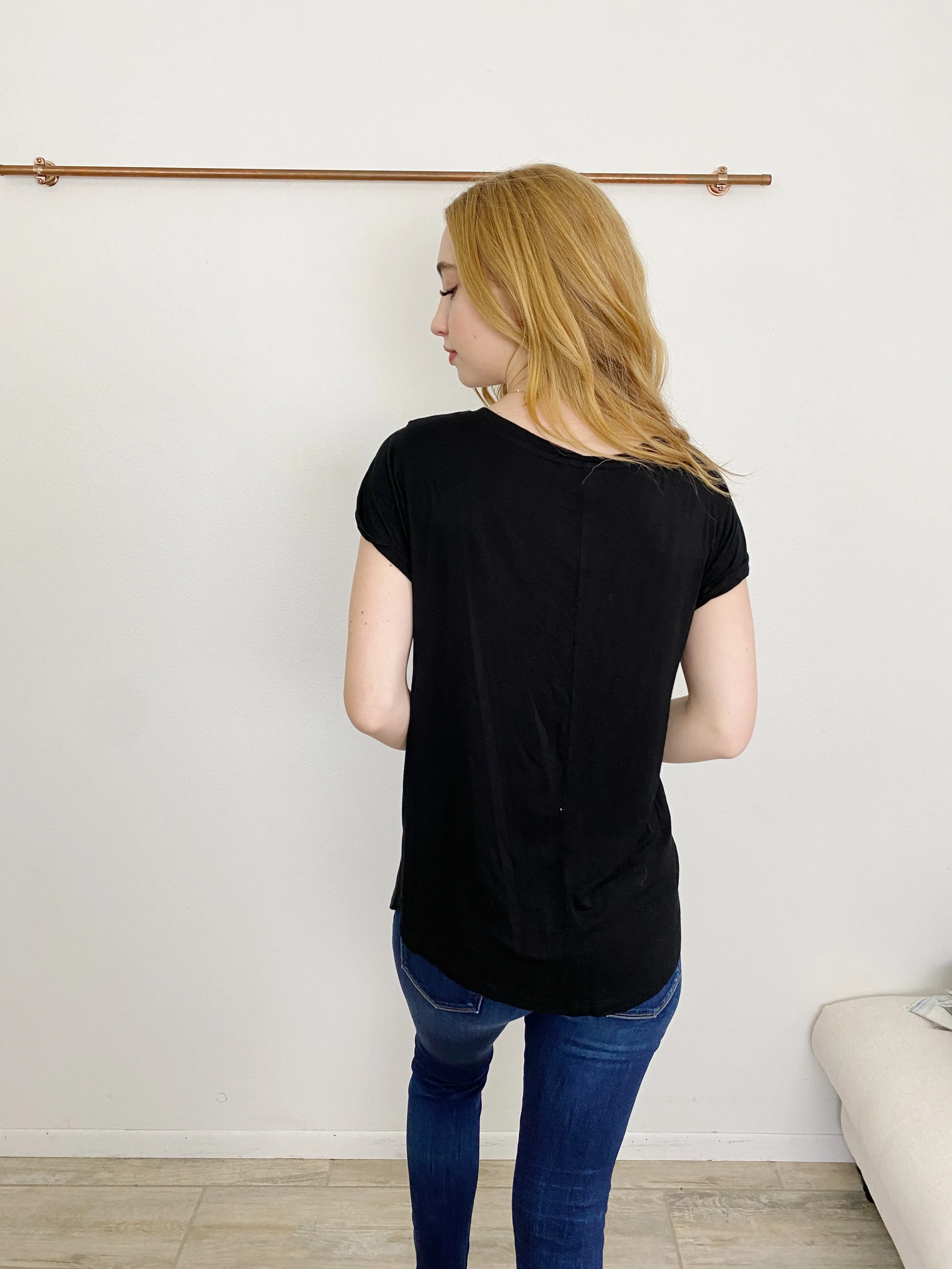 Mono B the Basic Workout Tee in Black Medium