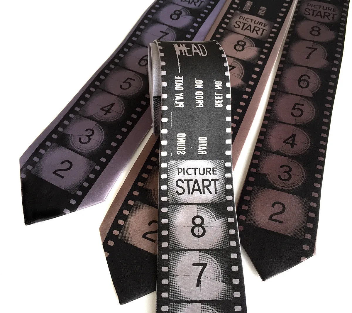 Movie Film necktie. Academy Film Leader tie