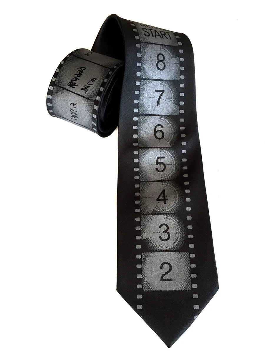 Movie Film necktie. Academy Film Leader tie