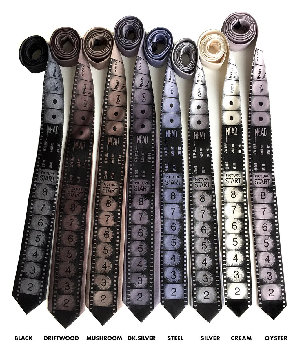 Movie Film necktie. Academy Film Leader tie