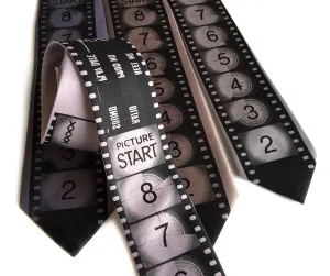 Movie Film necktie. Academy Film Leader tie