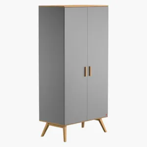 Nautis Two-Door Wardrobe - Grey/Oak