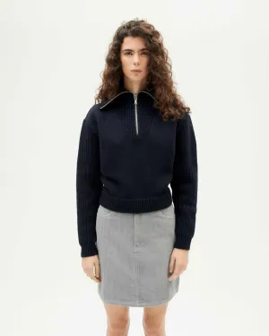 NAVY TANIT KNITTED SWEATER | THINKING MU