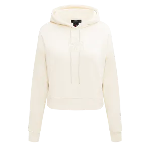 NBA PHILADELPHIA 76ERS NEUTRAL WOMEN'S CROPPED PO HOODIE (EGGSHELL)