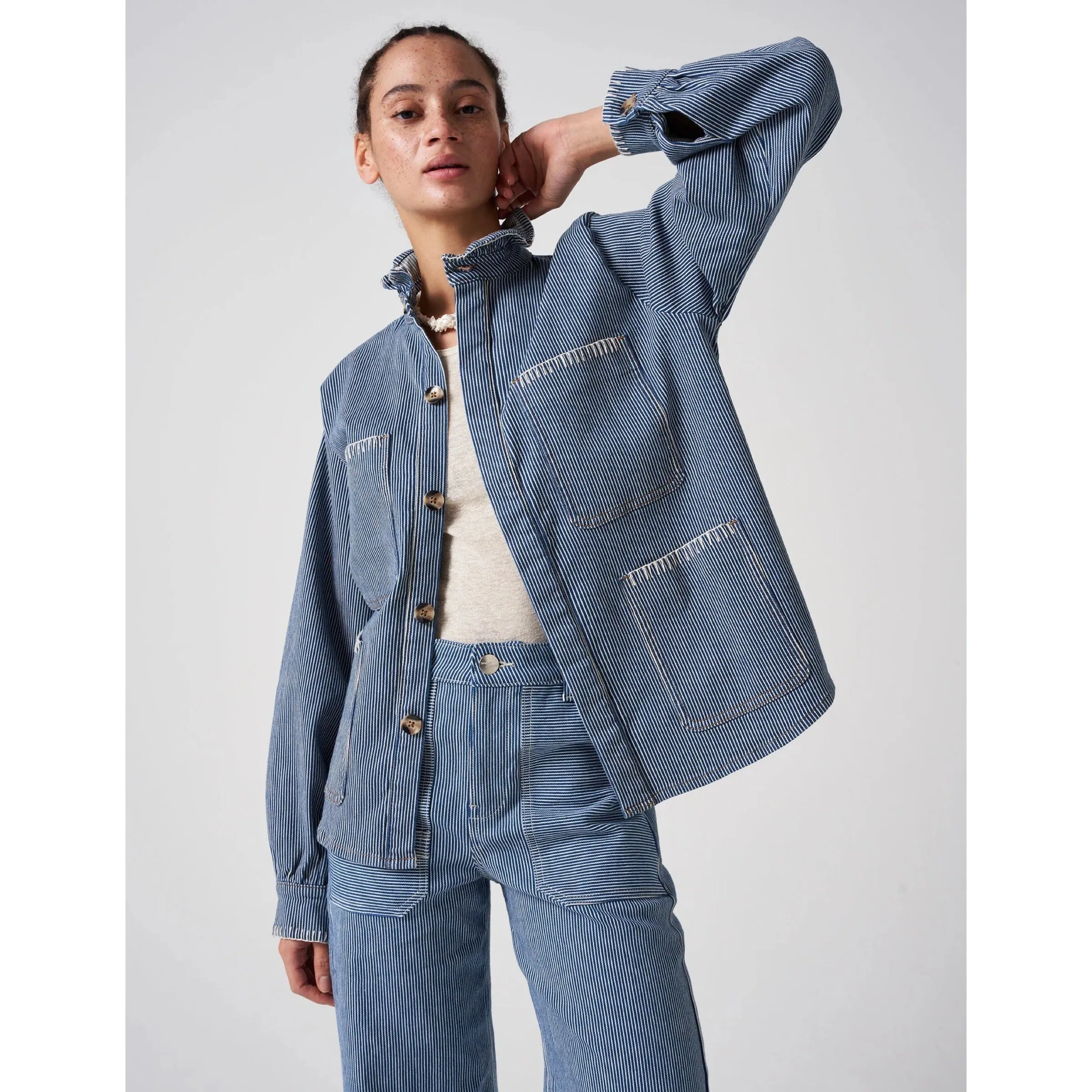 *NEW* Pablo Jacket in Striped Denim