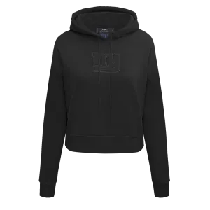 NFL NEW YORK GIANTS NEUTRAL WOMEN'S CROPPED PO HOODIE (BLACK)