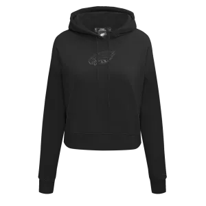 NFL PHILADELPHIA EAGLES NEUTRAL WOMEN'S CROPPED PO HOODIE (BLACK)