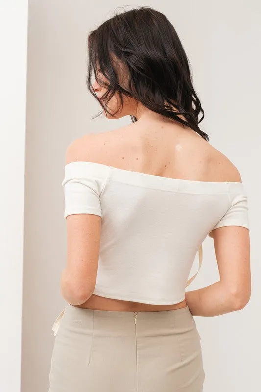 OFF SHOULDER RIBBON TOP