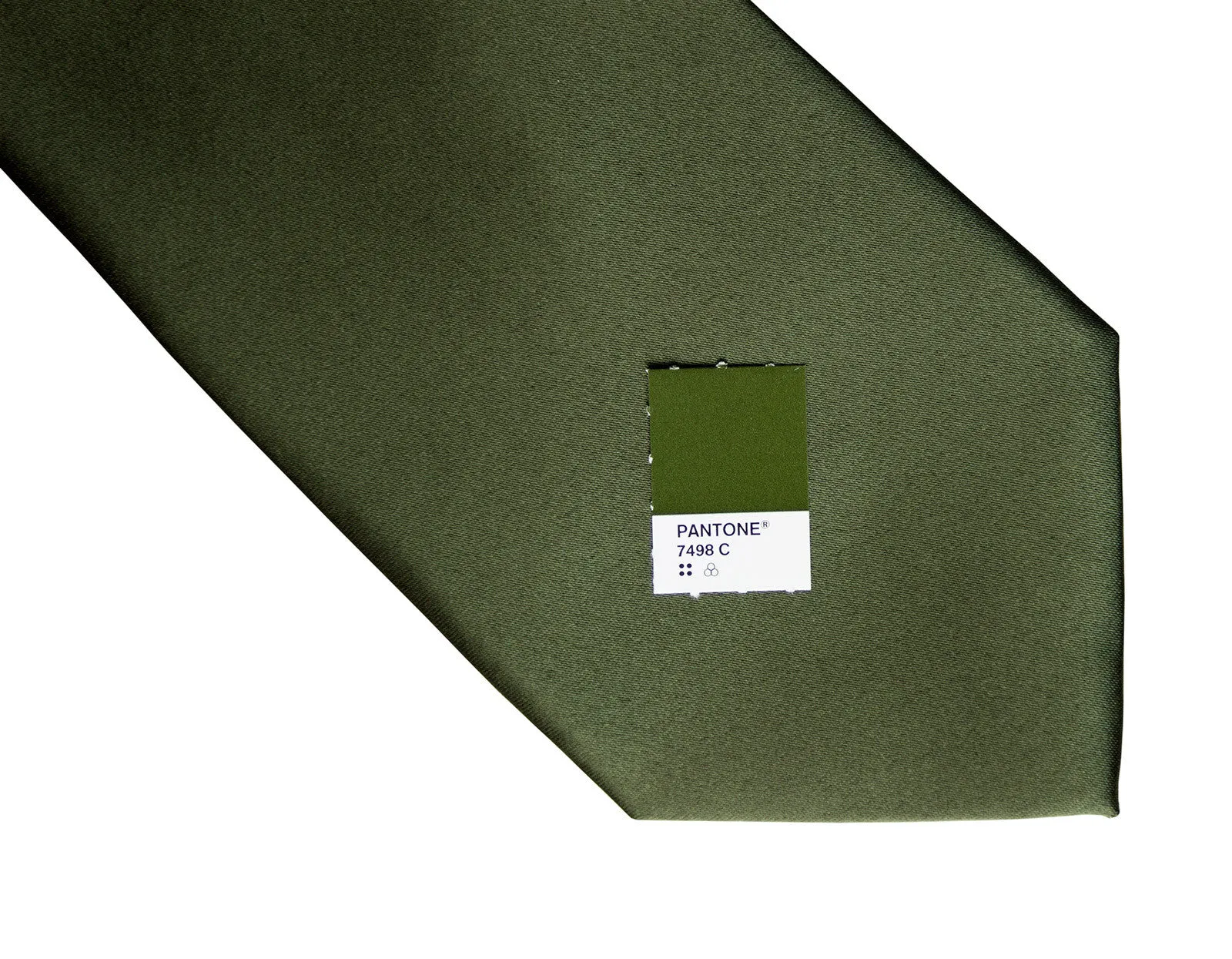 Olive Green Necktie. Dark Green Solid Color Satin Finish Tie, No Print