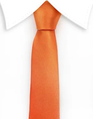 Orange Skinny Satin Tie
