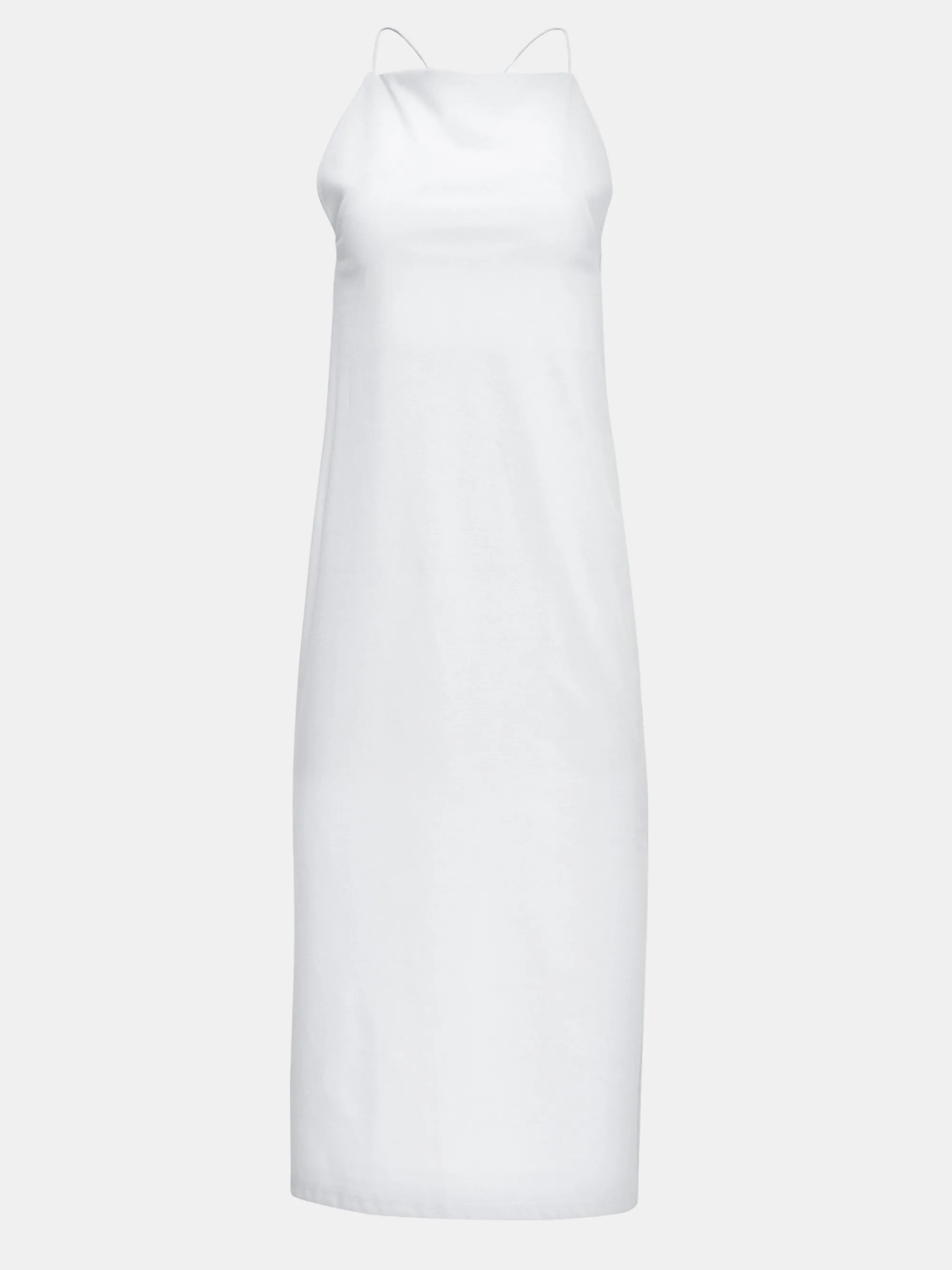 Pinched Slip Midi Dress, White