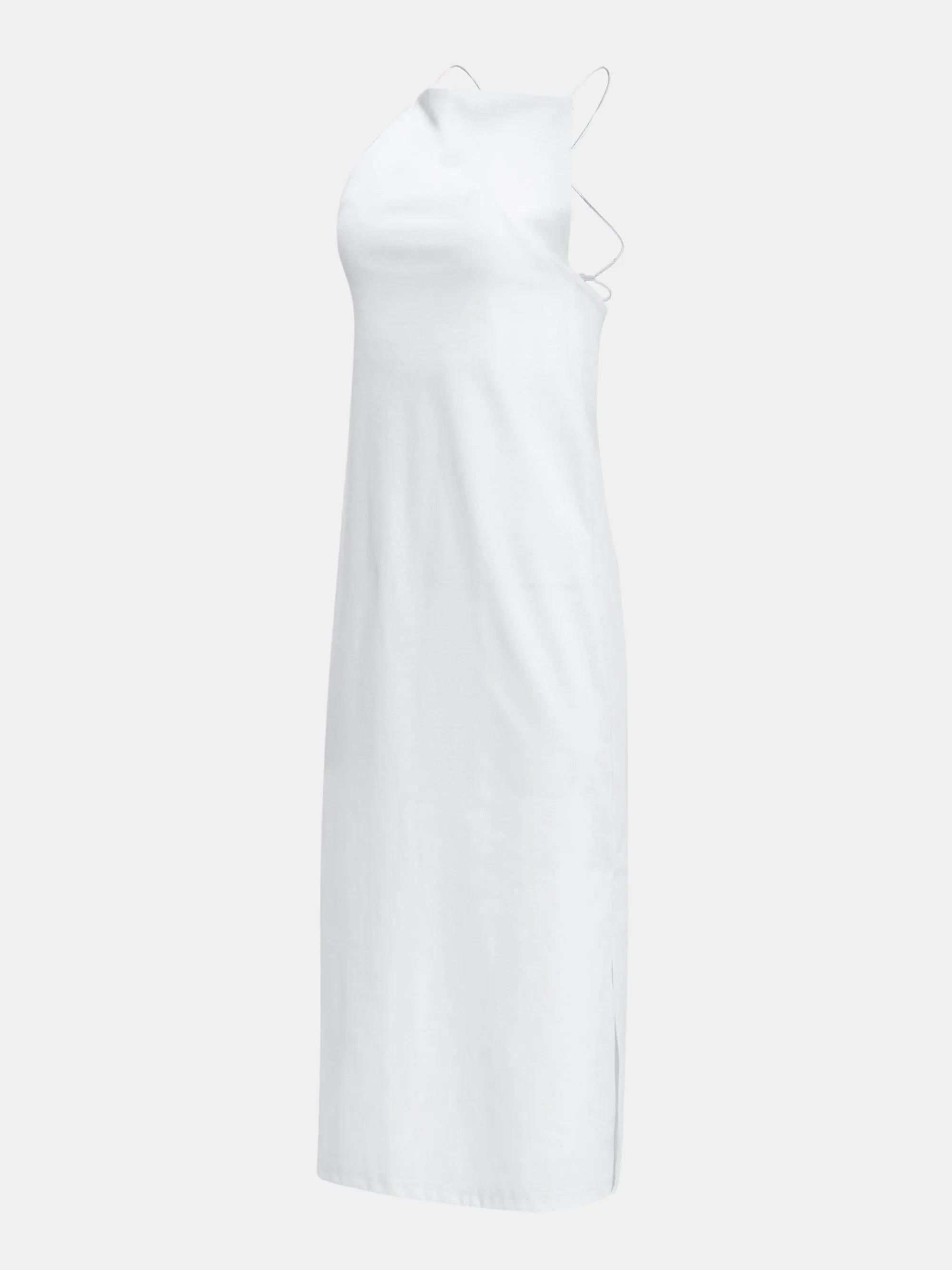 Pinched Slip Midi Dress, White