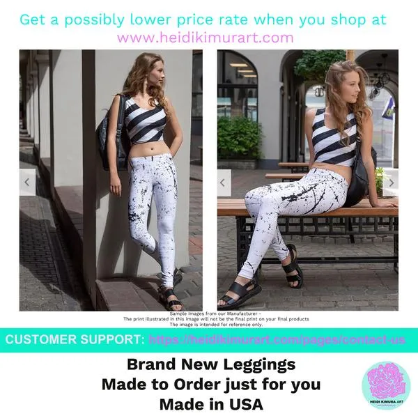 Pink Plaid Print Yoga Leggings, Tartan Scottish Style Classic Women's Long Yoga Pants - Made in USA/EU