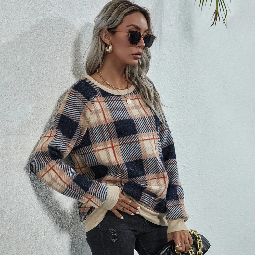Plaid Casual Ladies Sweatshirt Fleece Shirt Women Wholesale