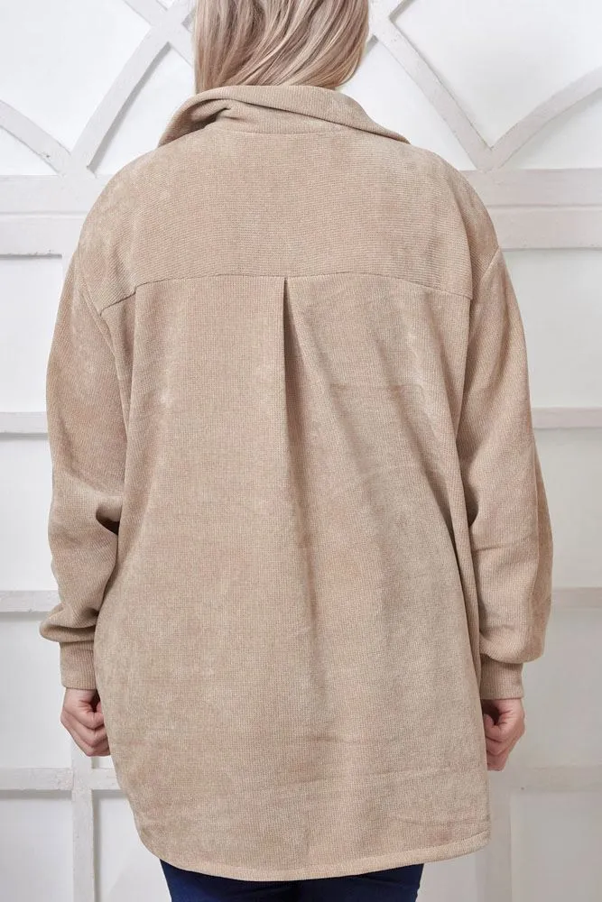 Plain Waffle Knit Pattern Viscose Shirt