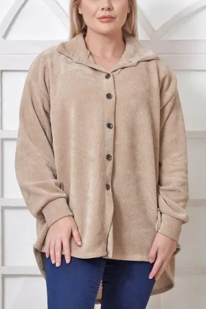 Plain Waffle Knit Pattern Viscose Shirt