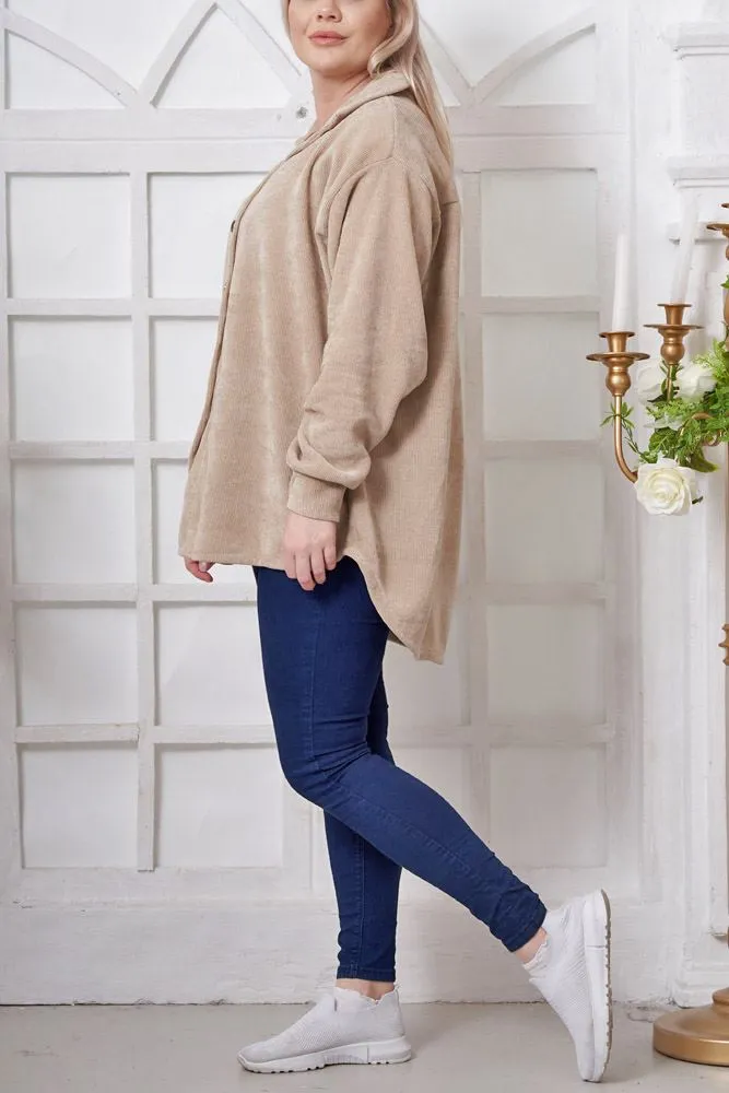 Plain Waffle Knit Pattern Viscose Shirt