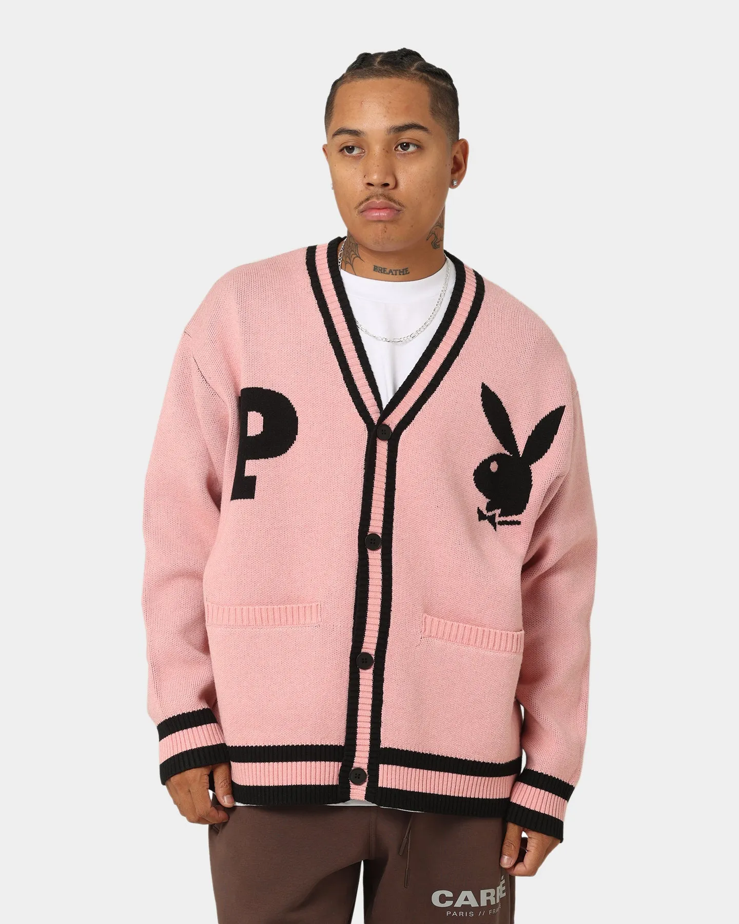 Playboy By CK Collegiate Cardigan Pink/Black