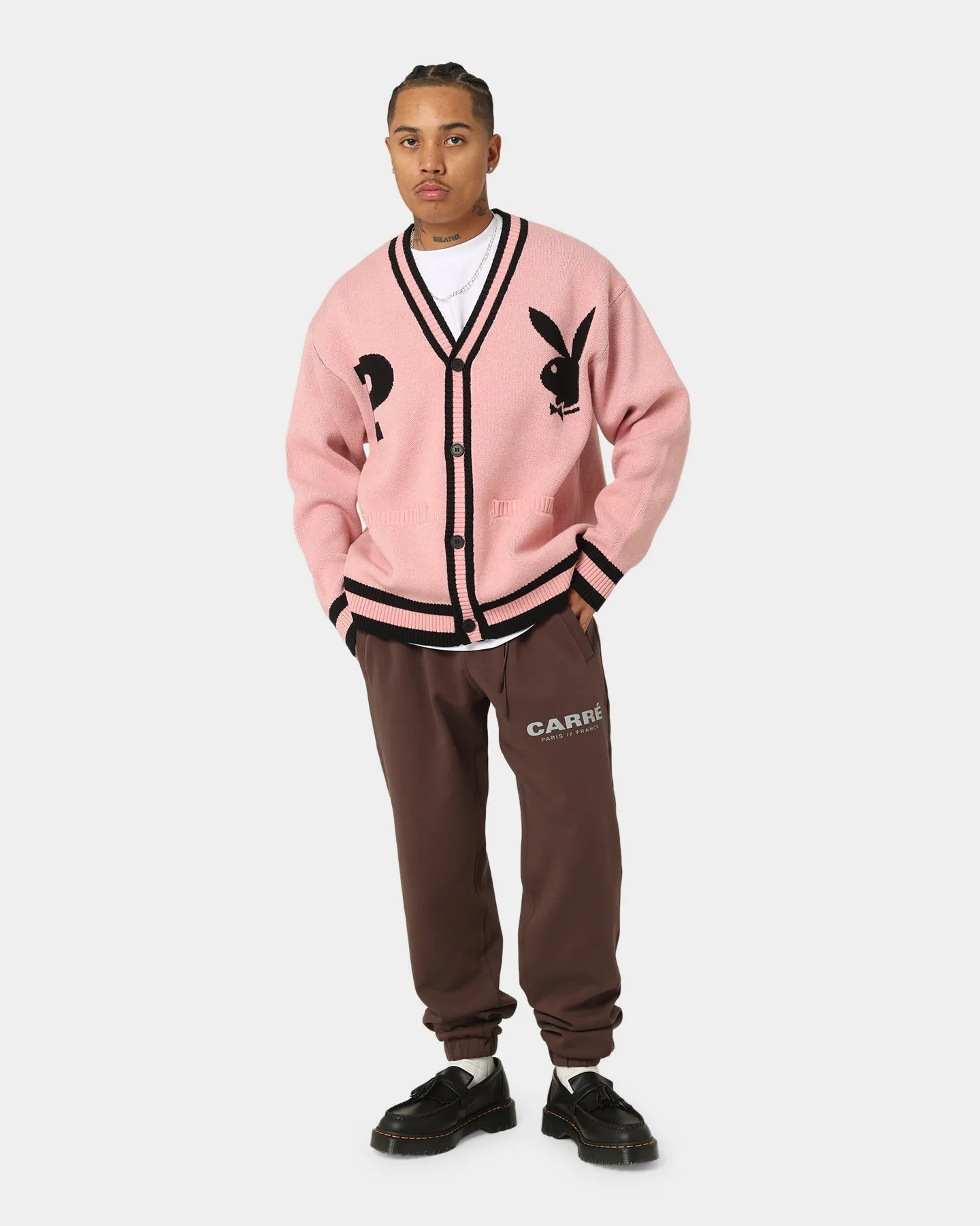 Playboy By CK Collegiate Cardigan Pink/Black